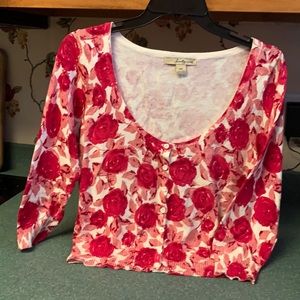 Bright pink Twenty One short cardigan 3/4 sleeve